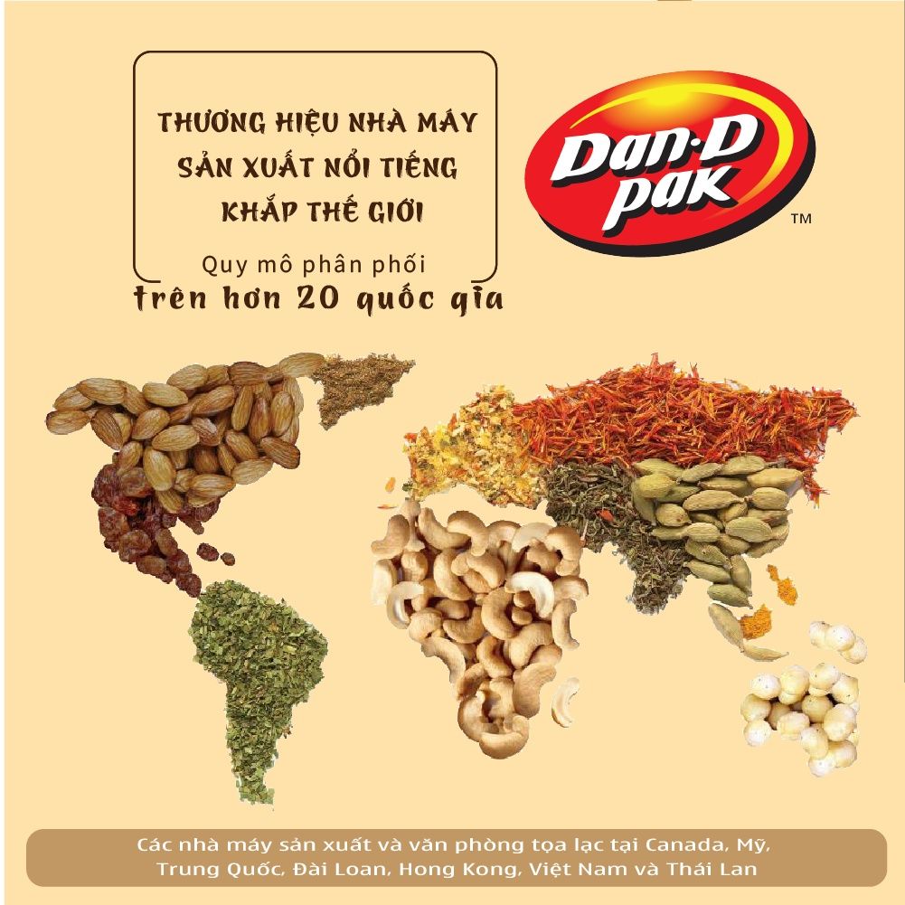 Thập Cẩm Hạt & Trái Cây Khô DailyNuts Hạt điều, hạnh nhân, hạt bí, nam việt quất, cherry khô 600g Dan D Pak