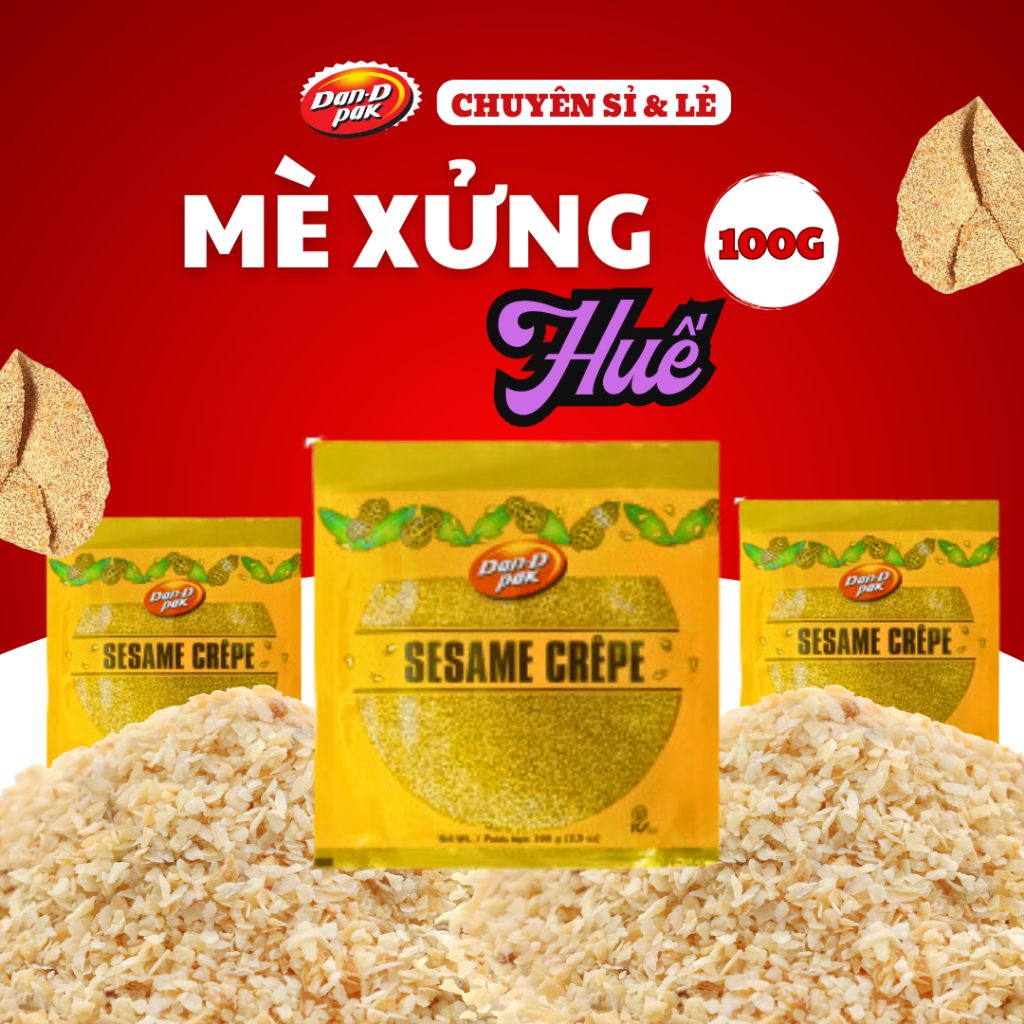 Kẹo Mè Xửng Huế ăn vặt mè trắng dẻo thơm ngon 100g Dan D Pak