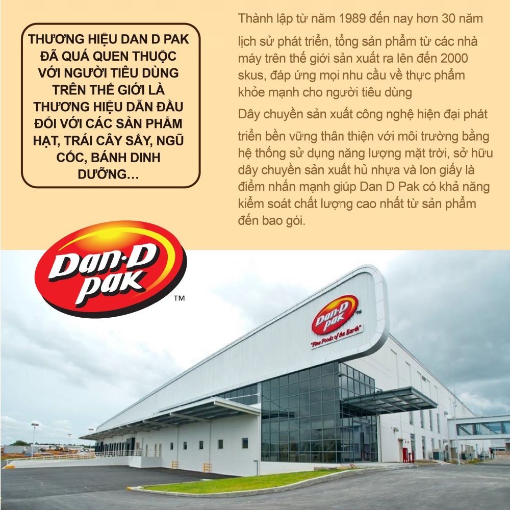 Hạt thập cẩm Fancy muối - không muối Hạt điều, Hạnh nhân, Hạt ba tây, Hồ đào, Dầu cọ, Dầu canola 454g Dan D Pak