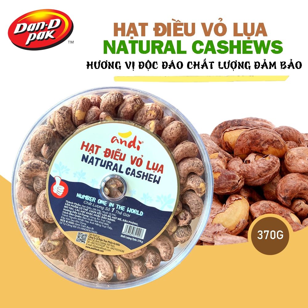 Điều vỏ lụa tự nhiên andi 370g Dan D Pak