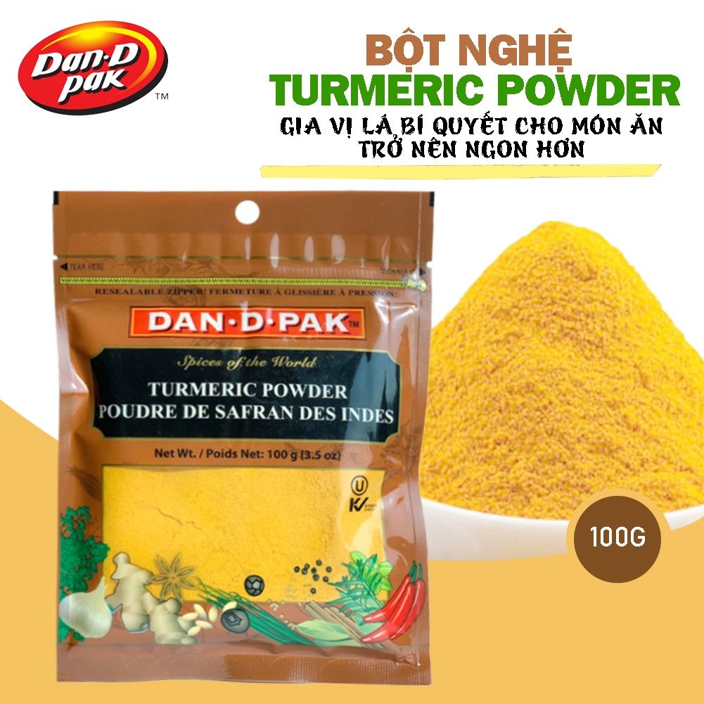 Bột Nghệ công dụng về sức khỏe giúp giảm stres và tăng sự tăng cường sức khỏe tâm lý, chống lão hoá 100g Dan D Pak