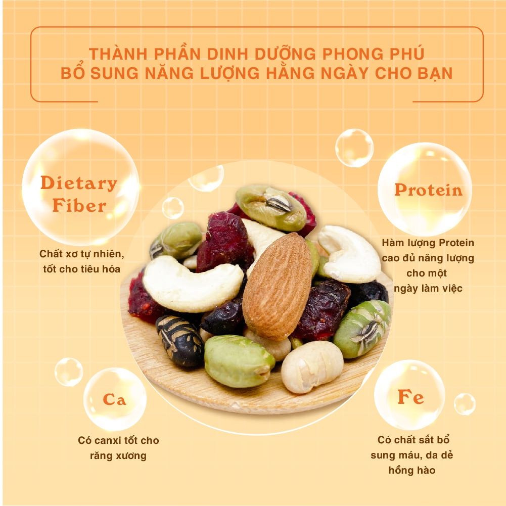 Thập cẩm hạt & Trái cây khô Harvest Tyme Hạt điều, hạnh nhân, hạt bí, nam việt quất, cherry khô 454g Dan D Pak