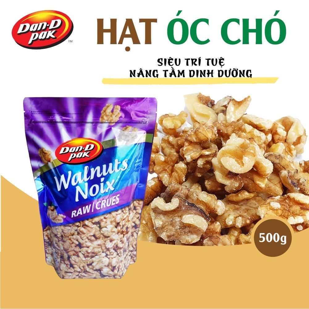 Thùng hạt óc chó tự nhiên nhập khẩu ăn vặt giàu dinh dưỡng 500g x 12 gói Dan D Pak