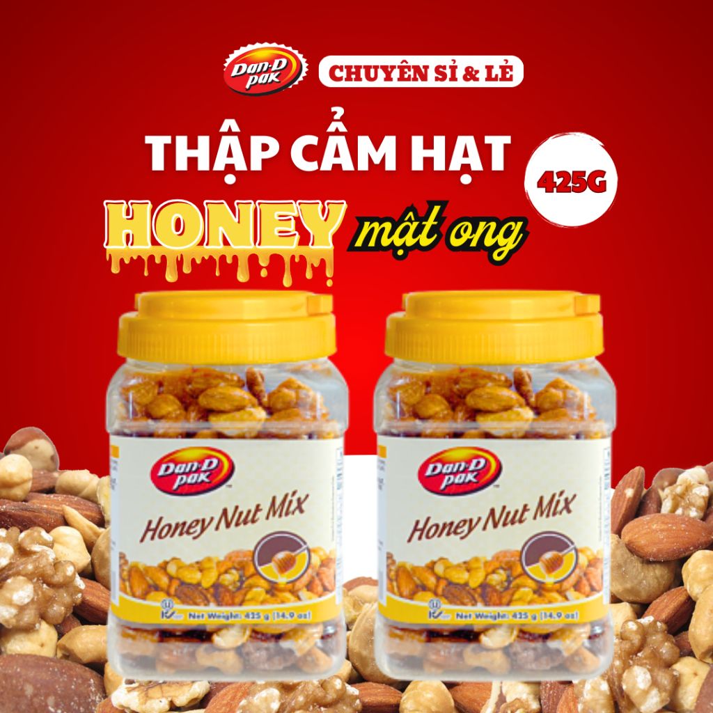 Hạt thập cẩm mật ong giòn thơm, tốt cho sức khỏe, ăn vặt với mọ lứa tuổi 25g Dan D Pak