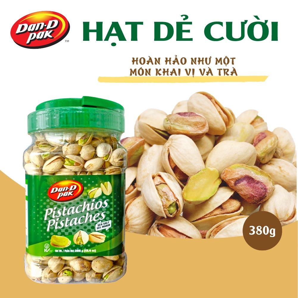 Thùng hạt dẻ cười sấy muối các loại 160g x 10 hũ, 185g x 12 hũ, 380g x 12 hũ, 800g x 8 hũ Dan D Pak
