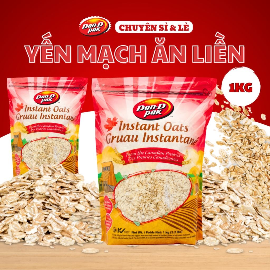 Yến Mạch cán, xay, ăn liền dành cho người ăn kiêng dinh dưỡng, tốt cho sức khỏe, giàu chất xơ 1kg Dan D Pak