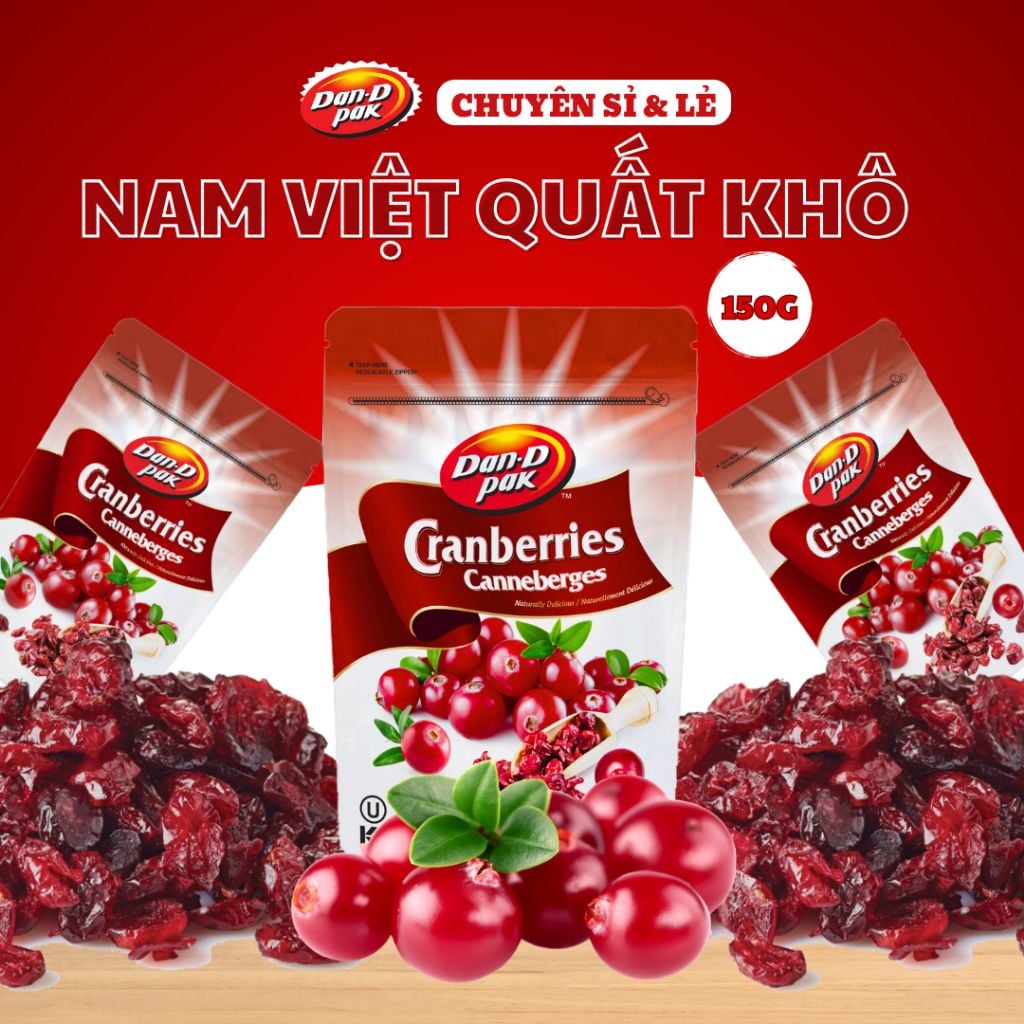 Combo siêu hời Nam việt quất 150g và Yến mạch cán, xay, ăn liền 1kg Dan D Pak
