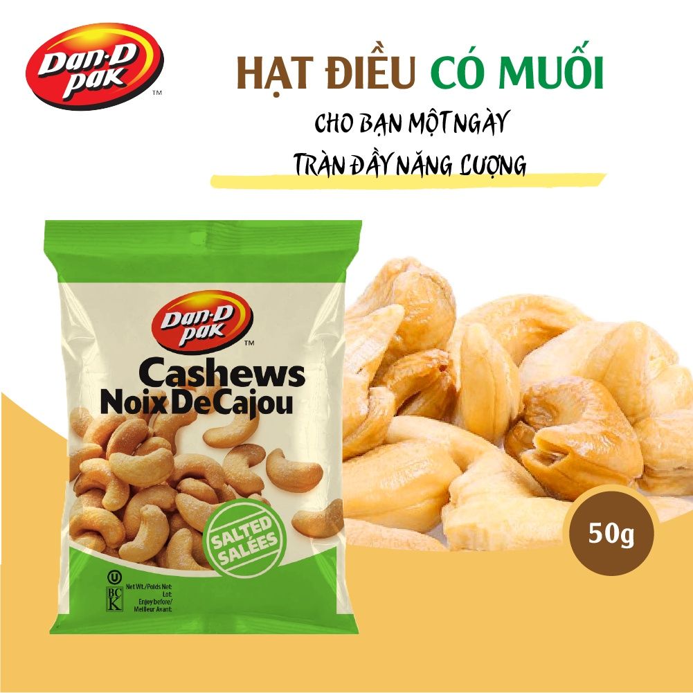 Thùng hạt điều muối 50g x 12 gói Dan D Pak