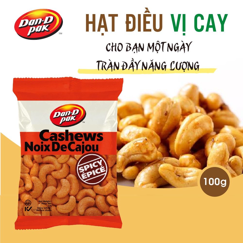 Hạt điều các vị có muối, không muối, cay, tỏi, mật ong, muối tiêu, syrup lá phong 100g Dan D Pak