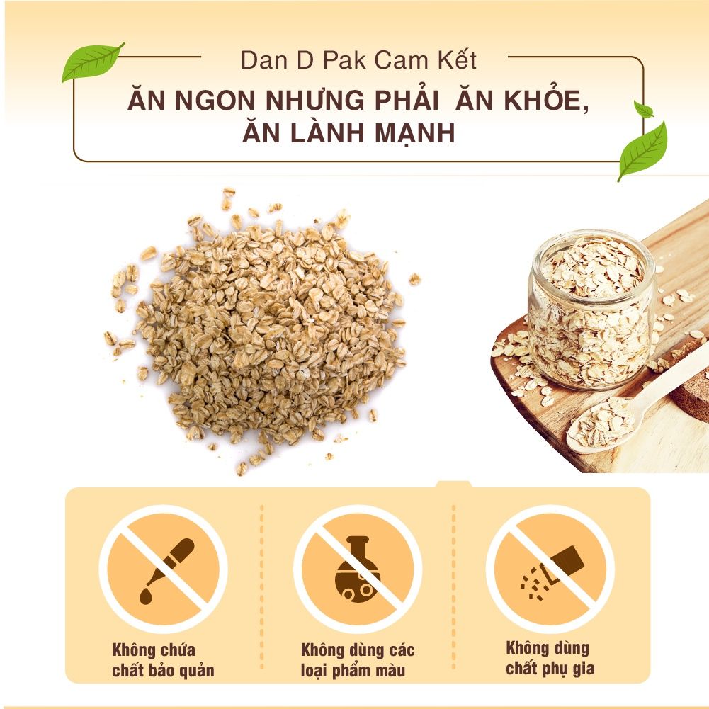 Yến Mạch cán, xay, ăn liền dành cho người ăn kiêng dinh dưỡng, tốt cho sức khỏe, giàu chất xơ 1kg Dan D Pak