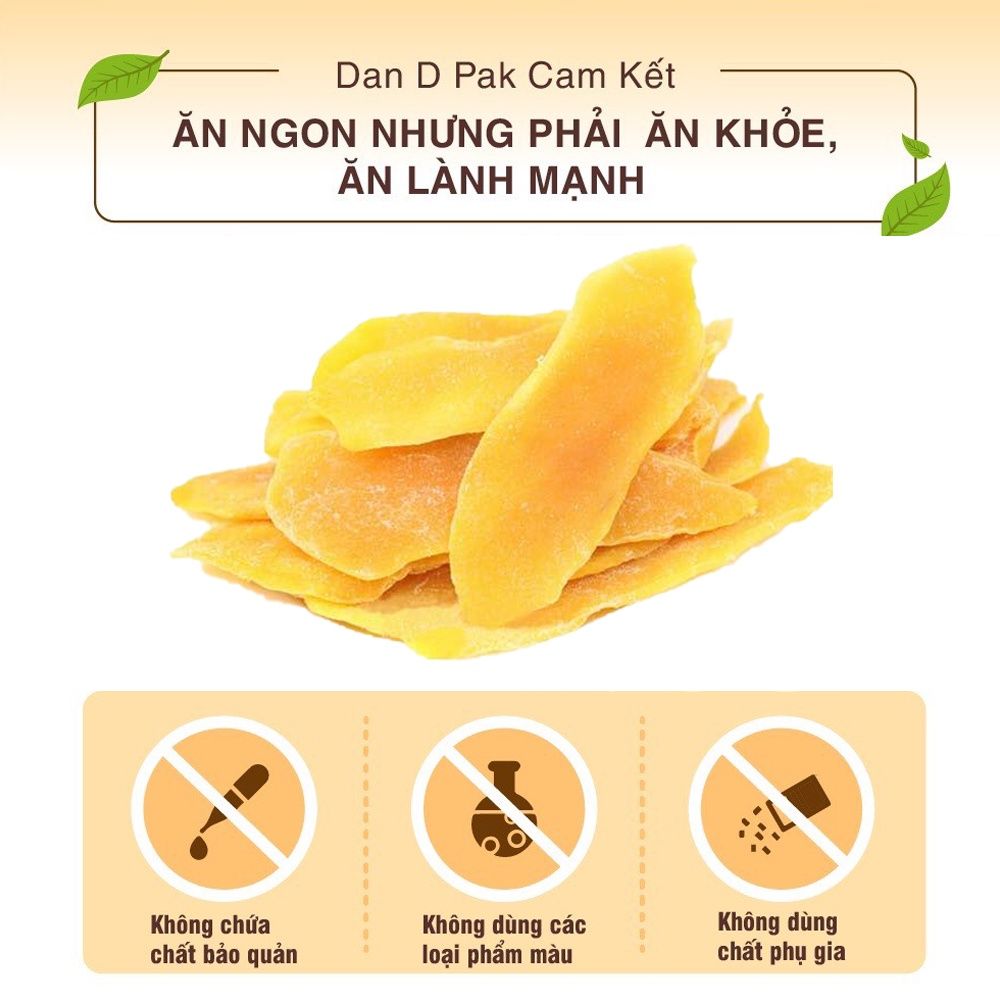 Xoài Sấy Dẻo ăn kiêng không thiếu chất, mệt mỏi, không có bất kỳ chất bảo quản nào khác 200g, 85g  Dan D Pak