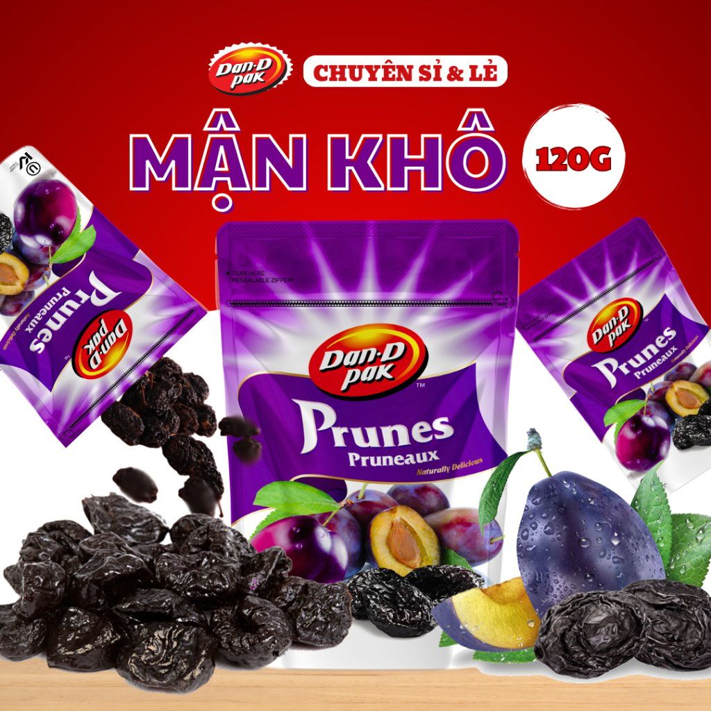 Thùng mận sấy dẻo nhập khẩu 120g x 12 gói Dan D Pak