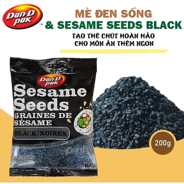  Hạt mè đen rang, hạt mè đen sống dinh dưỡng, phù hợp mọi lứa tuổi, thỏa sức chế biến 200G Dan D Pak 