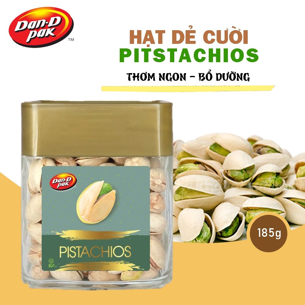 Thùng hạt dẻ cười sấy muối các loại 160g x 10 hũ, 185g x 12 hũ, 380g x 12 hũ, 800g x 8 hũ Dan D Pak