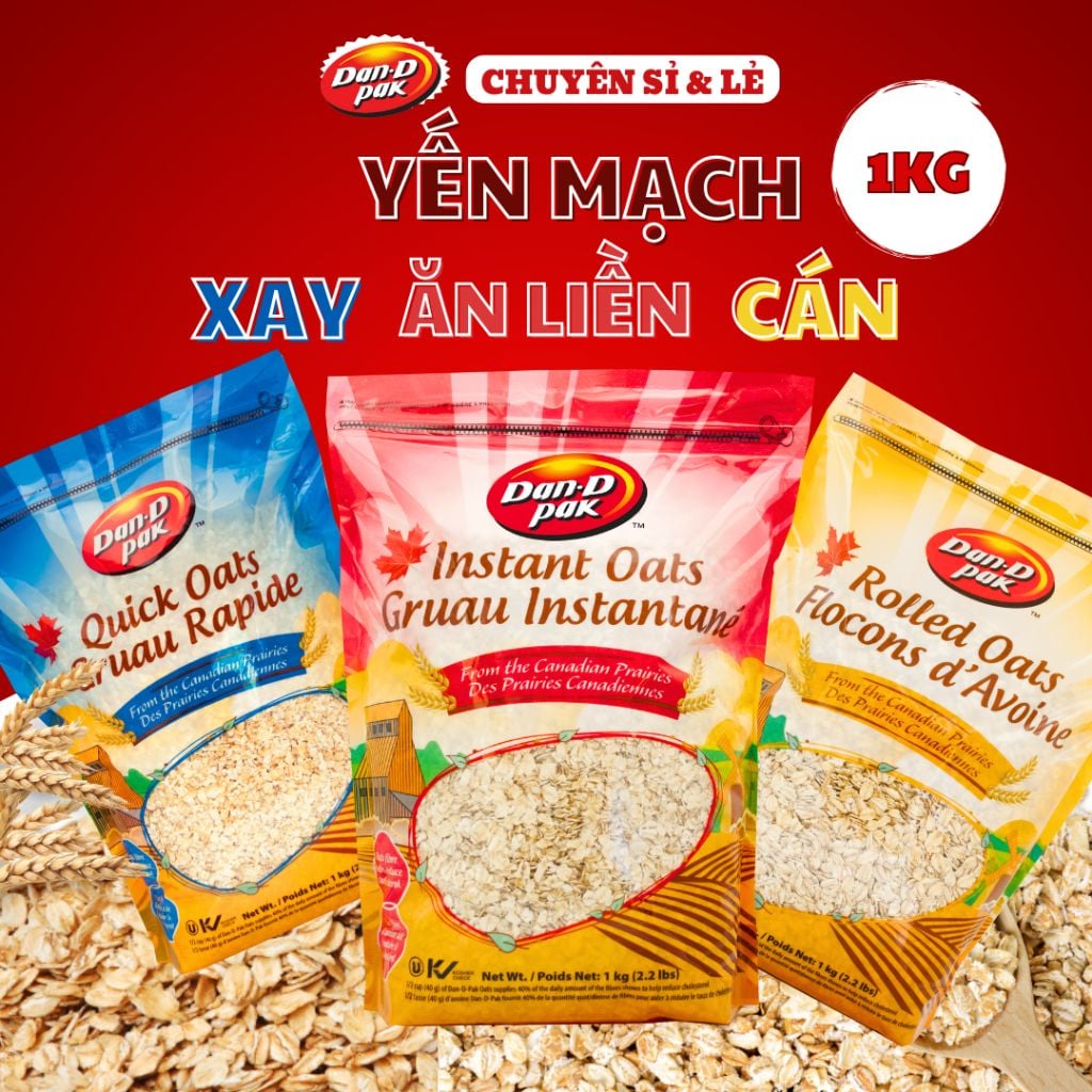 Combo siêu hời Nam việt quất 150g và Yến mạch cán, xay, ăn liền 1kg Dan D Pak