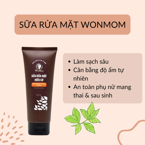 Sữa rửa mặt hữu cơ Wonmom 70g