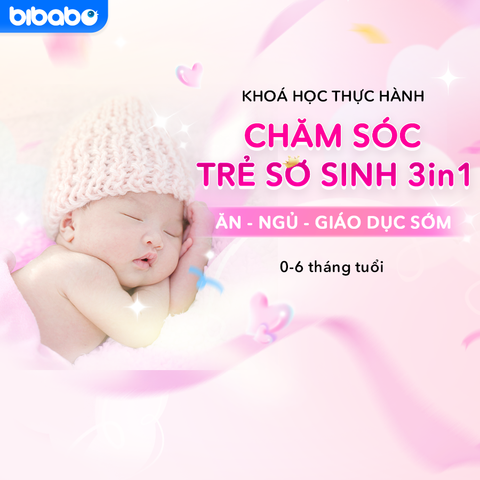 Combo Khóa học chăm sóc trẻ sơ sinh cùng chuyên gia 3in1 ăn, ngủ, giáo dục sớm (0-6 tháng tuổi)