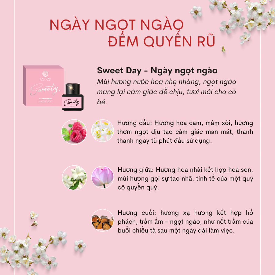 Nước hoa vùng kín Lagumi Sweety hương ngọt ngào cho mẹ bầu (Sweet Day)