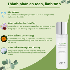 Nước tẩy trang chiết xuất nhụy hoa nghệ tây Lagumi Micellar Cleansing Water 150ml