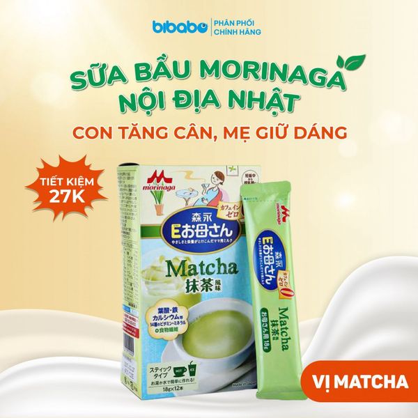 Sữa bầu Morinaga vị trà xanh matcha 216g