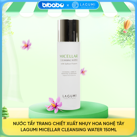 Nước tẩy trang chiết xuất nhụy hoa nghệ tây Lagumi Micellar Cleansing Water 150ml