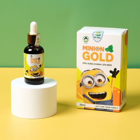 Dầu húng chanh lên men Minion Gold 30ml an toàn cho bà bầu và trẻ từ sơ sinh