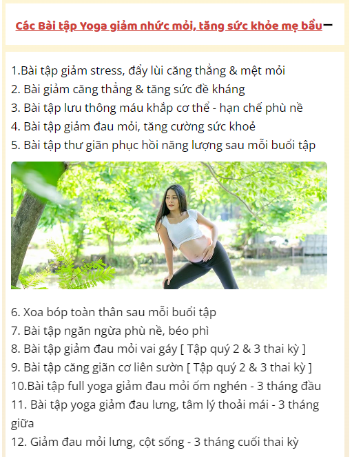 Bibabo Yoga bầu - Giảm đau lưng, béo phì, tiểu đường thai kỳ