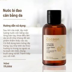 Toner Nước Bí Đao Cân Bằng Da Cocoon 140ml