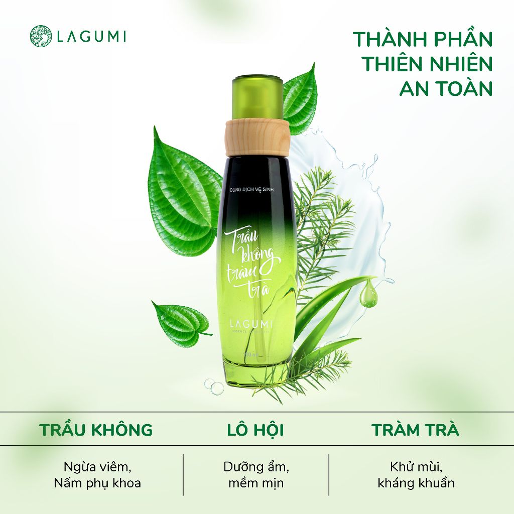 Dung dịch vệ sinh chiết xuất trầu không, tràm trà Lagumi 100ml