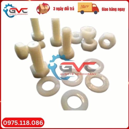 Bu long lục giác chìm bằng nhựa - bulong nhựa M5x20, M6x30,