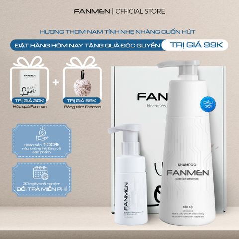  Combo Dầu gội + Bọt vệ sinh Fanmen Tặng: Bông Tắm + Hộp 