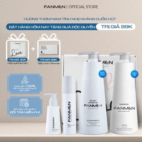  Combo Dầu gội + Sữa rửa mặt + Sữa Tắm + Toner Fanmen Tặng: Hộp + Giấy Thơm 