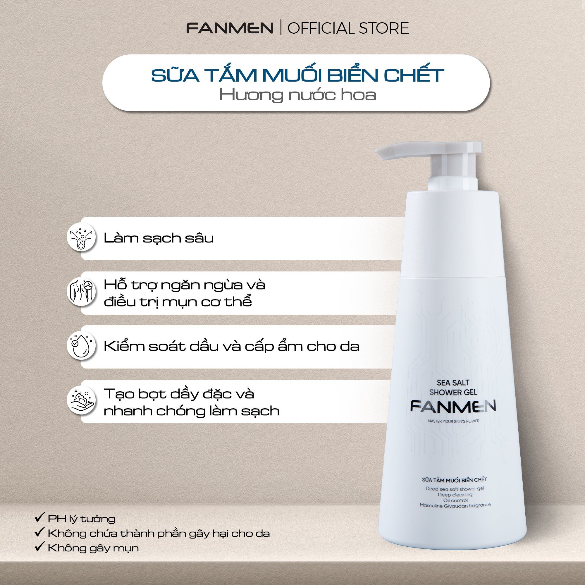  Sữa Tắm Fanmen - Làm sạch sâu, kiểm soát dầu hiệu quả 350ml 