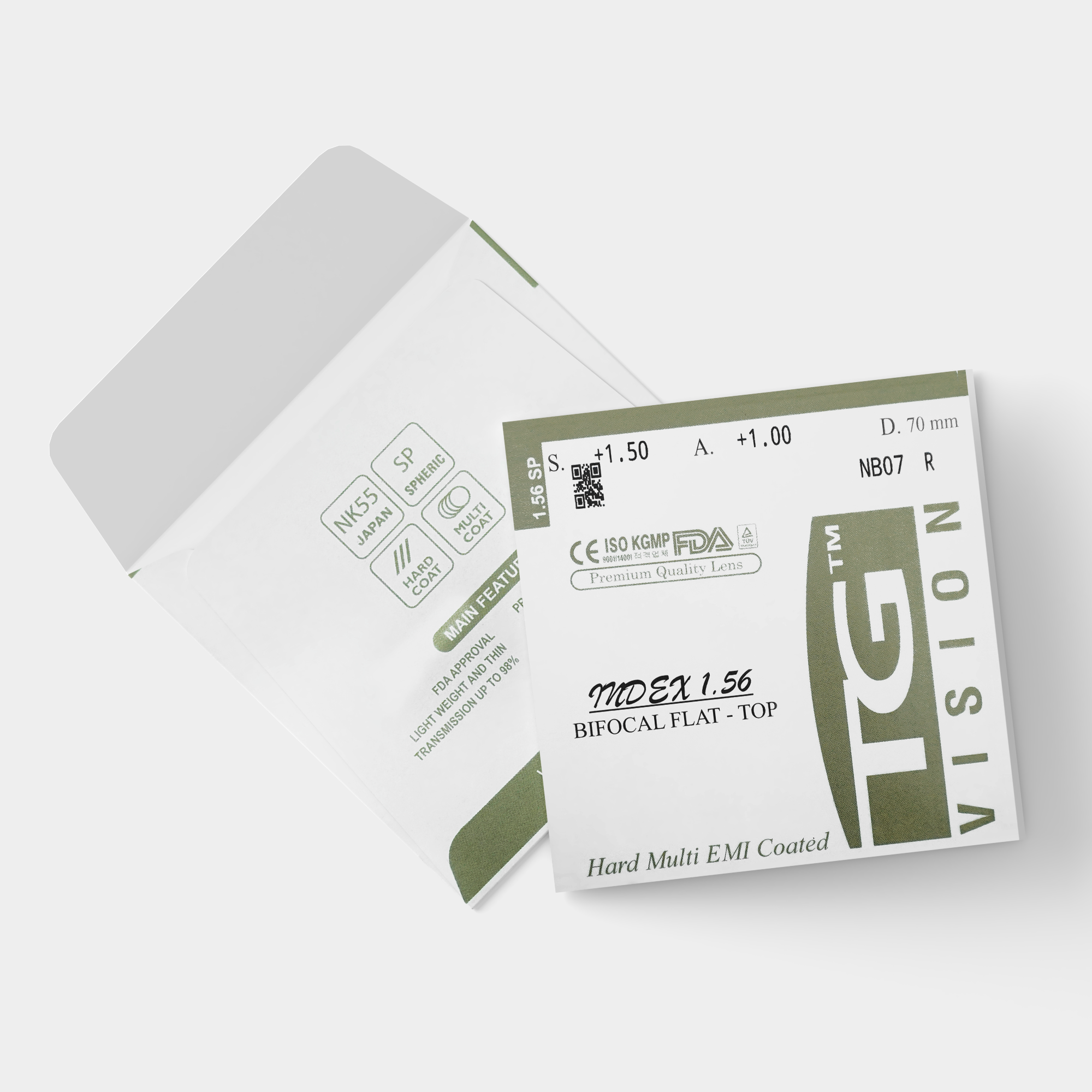  Cặp mắt kính hai tròng đổi màu chống lóa, chống UV400 chiết suất 1.56 cho người cao tuổi TG Vision 