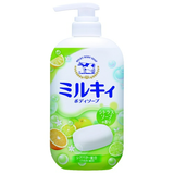  Sữa tắm hương cam chanh MILK BODY SOAP COW (550ml) ミルキィボディソープシトラスソープの香り ポンプ 