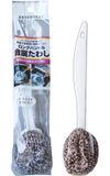  Cây chà rửa vệ sinh nồi chảo Mameita (23cm) ネット入で崩れ難いロングハンドル金属たわし 