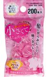  Thun cột tóc màu hồng trong suốt (200 sợi) ヘアゴム 小さく使い易い絡み難い髪ゴム ピンク系 200本入 