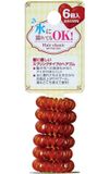  Thun cột tóc lò xo màu nâu Seiwa Pro (6 cái) ヘアゴム スプリングタイプ 茶 