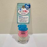  Thun cột tóc lò xo nhiều màu Seiwa Pro (6 cái - 3 màu khác nhau) ヘアゴム スプリングタイプ カラー 