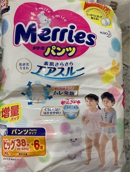  Tã quần Merries (Size XL) (12~22kg) (38+6 cái) 
