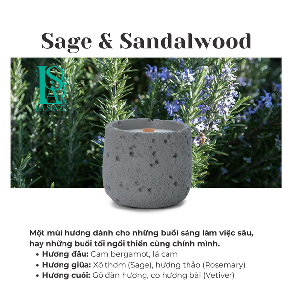  Nến Thơm Nghệ Thuật Moonlit Stone - SAGE & SANDALWOOD 
