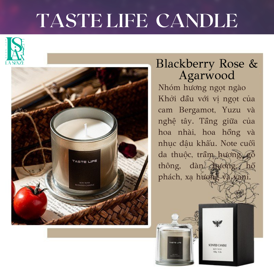  Nến Thơm Tinh Dầu Hũ Pha Lê Cao Cấp Taste Life Home Decoration Set Quà Tặng 
