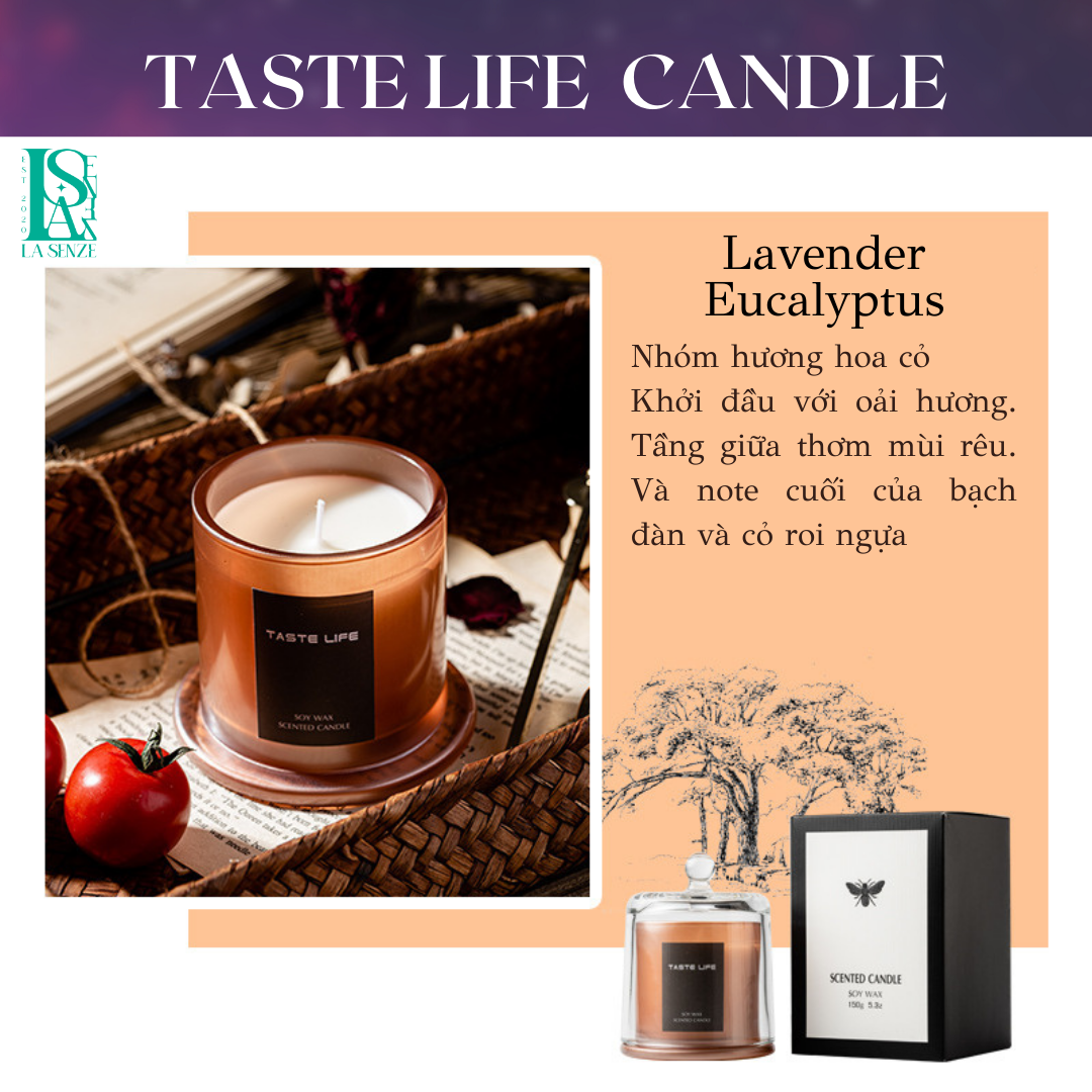  Nến Thơm Tinh Dầu Hũ Pha Lê Cao Cấp Taste Life Home Decoration Set Quà Tặng 