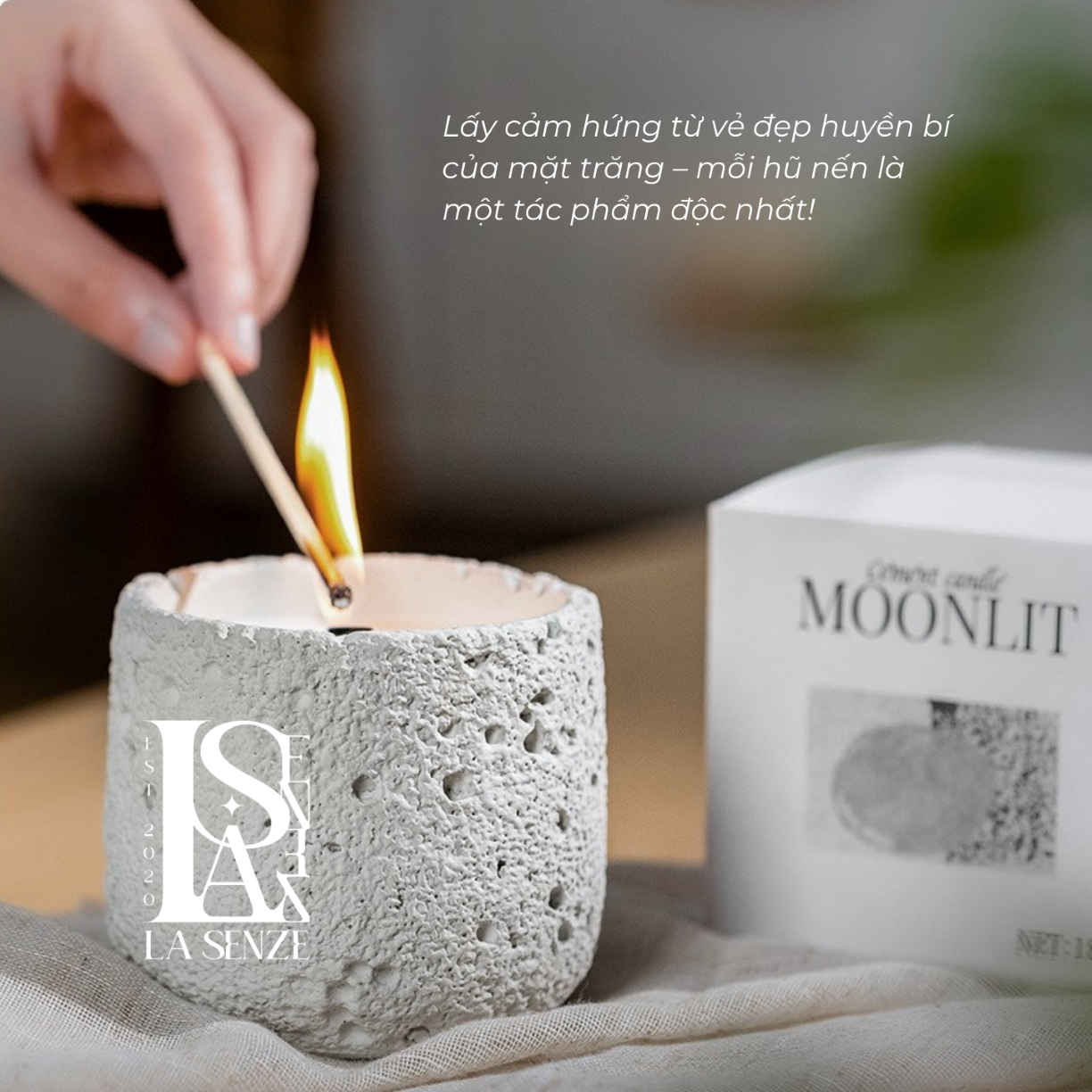  Nến Thơm Nghệ Thuật Moonlit Stone - PURE JASMINE 