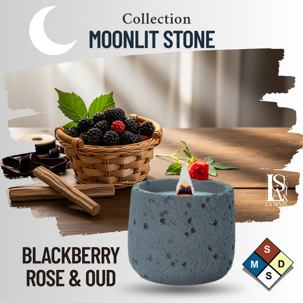  Nến Thơm Nghệ Thuật Moonlit Stone - BLACKBERRY ROSE & OUD 