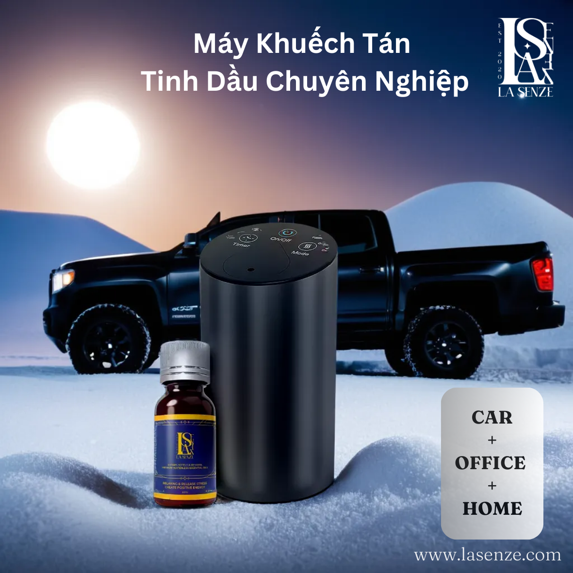  Máy Khuếch Tán Tinh Dầu Ô Tô Xe Hơi Chuyên Nghiệp CAR+ OFFICE+ HOME Không Dùng Nước 