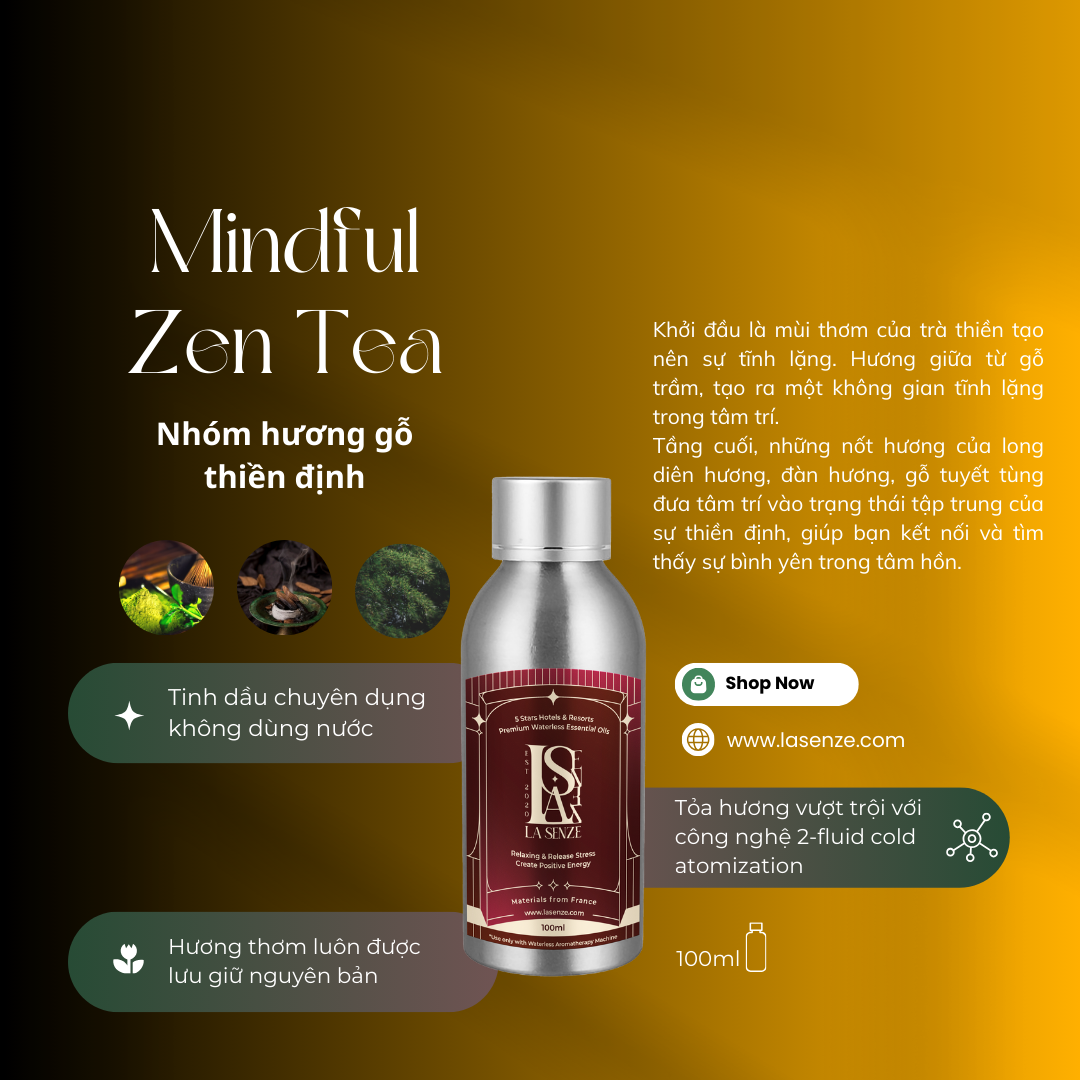  Tinh Dầu Khách Sạn 5 Sao Cho Máy Khuếch Tán Chuyên Nghiệp 100ML - LA SENZE Premium Waterless Essential Oils 