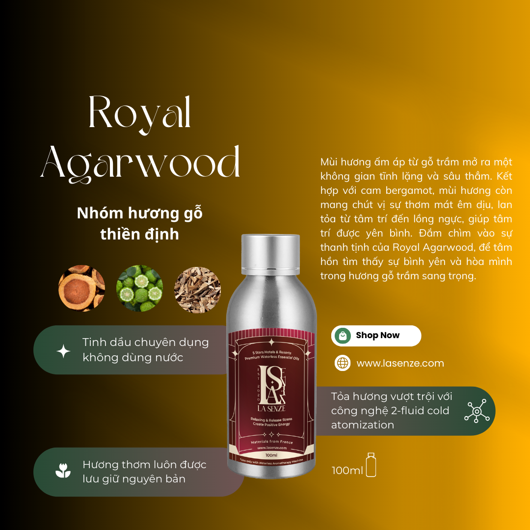  Tinh Dầu Khách Sạn 5 Sao Cho Máy Khuếch Tán Chuyên Nghiệp 100ML - LA SENZE Premium Waterless Essential Oils 