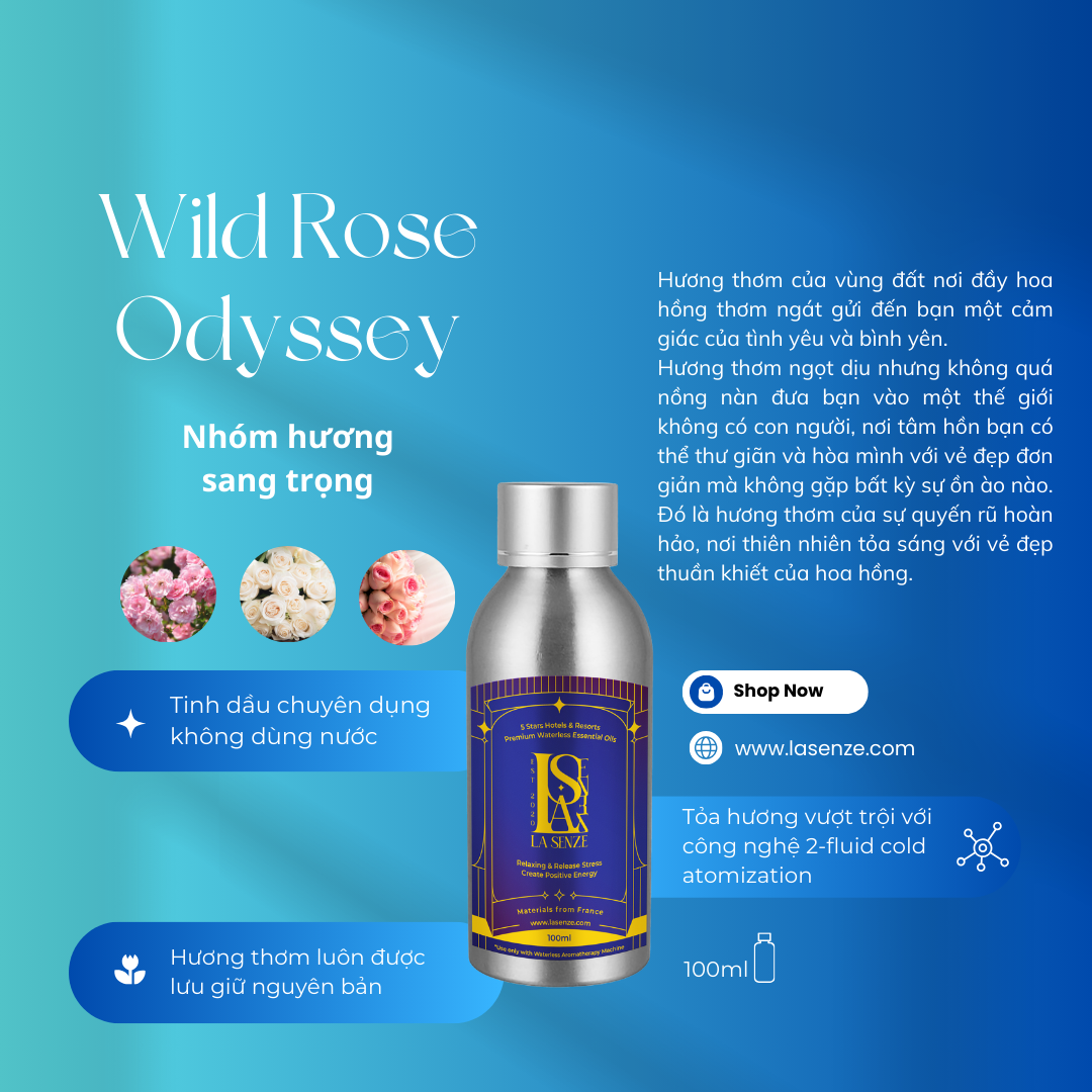  Tinh Dầu Khách Sạn 5 Sao Cho Máy Khuếch Tán Chuyên Nghiệp 100ML - LA SENZE Premium Waterless Essential Oils 