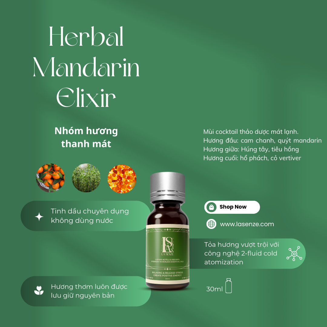  Tinh Dầu Khách Sạn 5 Sao Cho Máy Công Nghiệp 30ML - LA SENZE Premium Waterless Essential Oils 